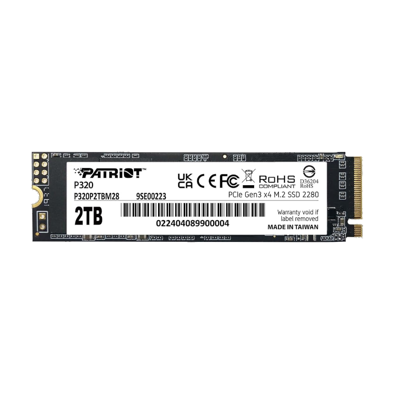 Накопичувач SSD Patriot M.2 2TB P320 PCIe Gen3 x4 (P320P2TBM28)